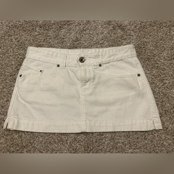 White Denim Mini Skirt - Picture 1 of 6